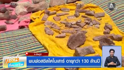 พบฟอสซิลไดโนเสาร์ อายุกว่า 130 ล้านปี จ.ชัยภูมิ
