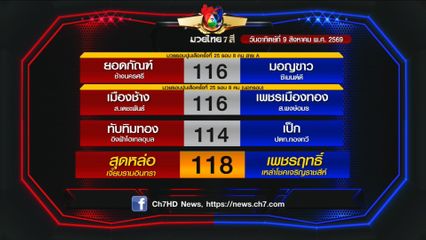 มวยเด็ด วิกหมอชิต : โปรแกรมวันอาทิตย์ที่ 9 สิงหาคม 2569
