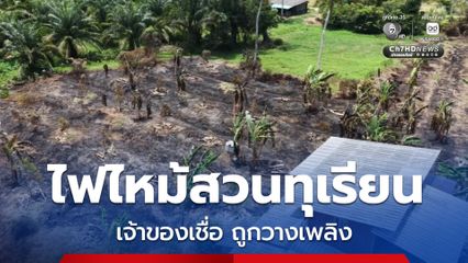 เจ้าของสวนทุเรียน เชื่อ ถูกวางเพลิง เพราะมีความขัดแย้งกับเพื่อนบ้านก่อนหน้านี้