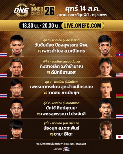 ONE ลุมพินี : กิ่งซางเล็ก ว.คำชำนาญ เตรียมอาวุธจัดเต็มรับน้องใหม่ ดีมิทรี รามอส หวังกู้ฟอร์มเก่ง