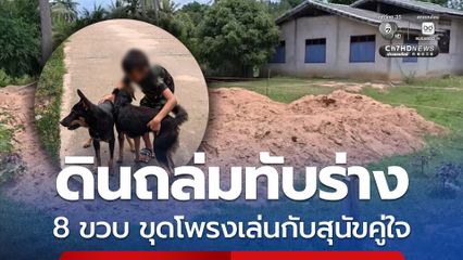 ดินถล่มทับร่าง 8 ขวบ ขุดโพรงเล่นกับสุนัขคู่ใจ