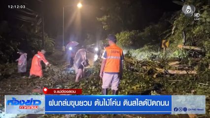 ฝนถล่มขุนยวม ต้นไม้โค่น-ดินสไลด์ปิดถนน