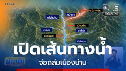 วิกฤตน้ำท่วมน่าน ทะลักจม อ.ปัว มวลน้ำป่าจ่อถล่มเมืองน่าน
