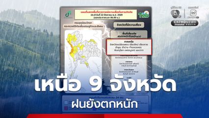 ฝนตกหนัก! แม่ฮ่องสอน เชียงใหม่ เชียงราย ลำพูน ลำปาง กำแพงเพชร พิษณุโลก เพชรบูรณ์ และตาก