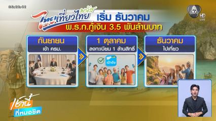 คนไทยเตรียมเฮ ! เที่ยวไทย 1 ล้านสิทธิ์ ฤดูหนาวนี้