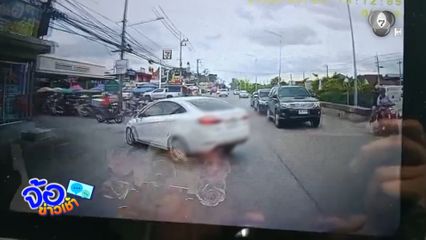 หวิดไม่ถึงโรงพยาบาล รถเก๋งตัดหน้ารถกู้ภัย จ.ปทุมธานี