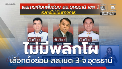 อธิการ คว้าชัยเลือกตั้งซ่อม สส.เขต 3 จ.อุดรธานี