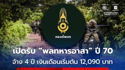 กองทัพบกเปิดรับ “พลทหารอาสา” 18,784 อัตรา