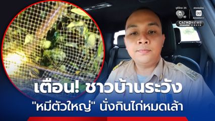 “ปราจีนบุรี”  ต้องระวัง “หมีตัวใหญ่” บุกเล้าไก่ อ.นาดี นั่งตะปบกินต่อหน้าชาวบ้าน