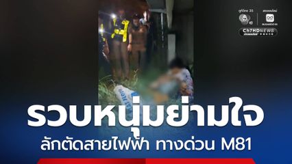 รวบหนุ่มย่ามใจ ลักตัดสายไฟฟ้า ทางด่วน M81