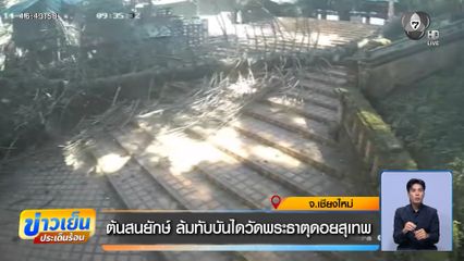 ต้นสนยักษ์ ล้มทับบันไดวัดพระธาตุดอยสุเทพ